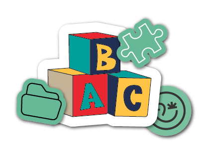 cubes alphabétiques avec les lettres ABC