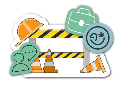 illustration articles travaux en cours avec matériel chantier