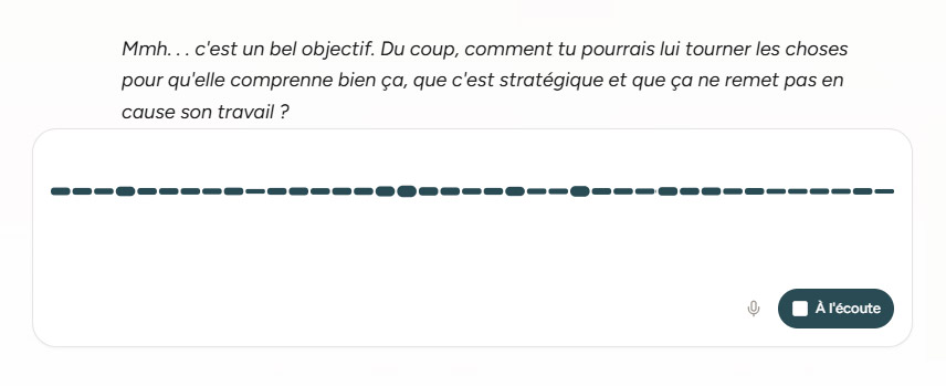 Extrait d'une discussion avec un coach vocal IA