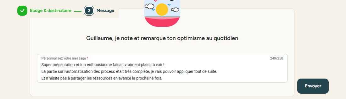 Un feedback via le logiciel