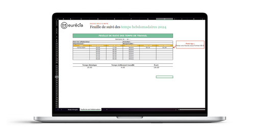 mockup modèle tableau d'horaires excel
