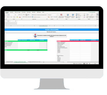mockup modèle tableau budget prévisionnel