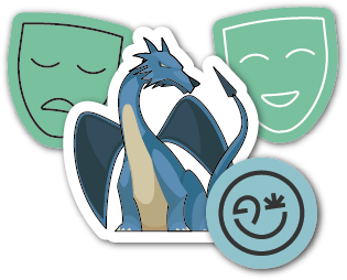 Masques et dragon illustrant la chronique Mythes de bureau