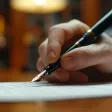 Une personne qui signe un document
