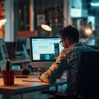 Employée RH consultant un logiciel SIRH affichant le suivi des heures supplémentaires des salariés