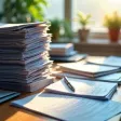 Responsable RH avec un salarié distrait pour analyser des signes de négligence au travail dans un bureau moderne.