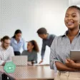 Femme en formation d'entreprise