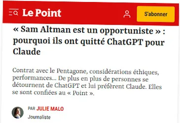 Le Point - Usage de l'IA en entreprise