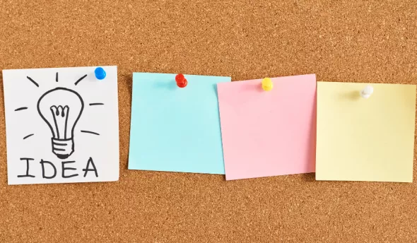 post-it sur tableau en liège entreprise