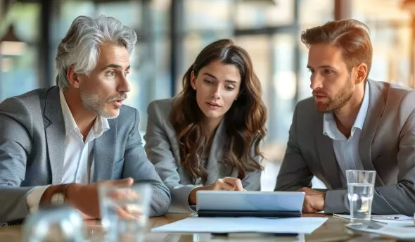 Collaborateurs échangeant de manière informelle autour d'un café, renforçant la cohésion d'équipe et la communication au travail.