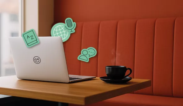 Espace de travail dans un café