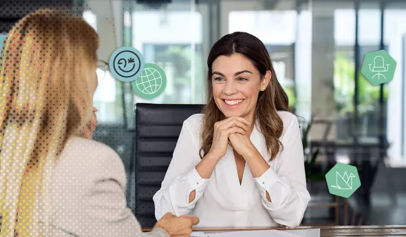 RH en entretien avec une collaboratrice