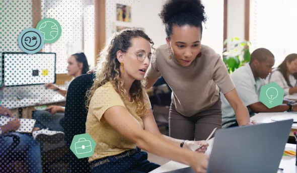 Collaboratrice identifiant ses besoins en formation avec sa manager