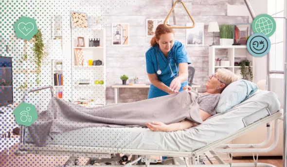 Intervenant médico-technique installant du matériel médical à domicile