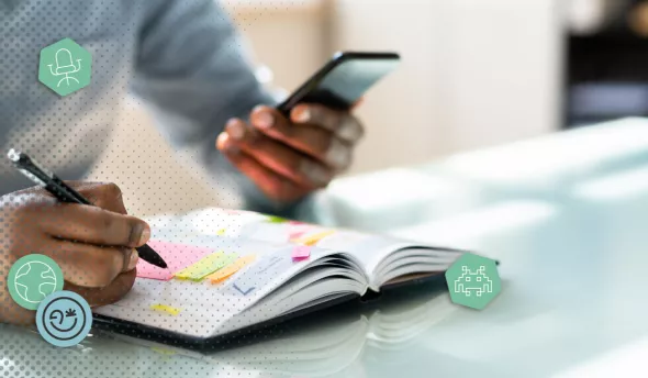 Personne organisant son temps de travail 