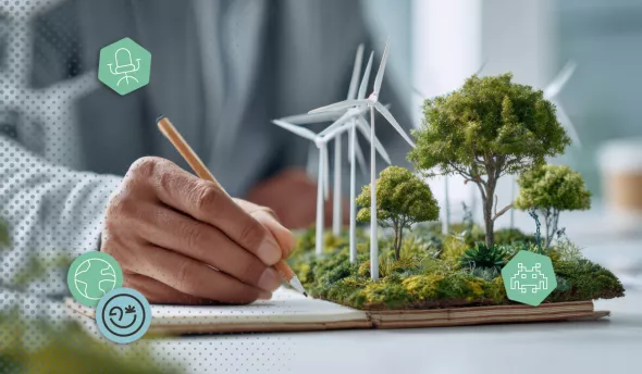 Personne travaillant sur un projet durable 