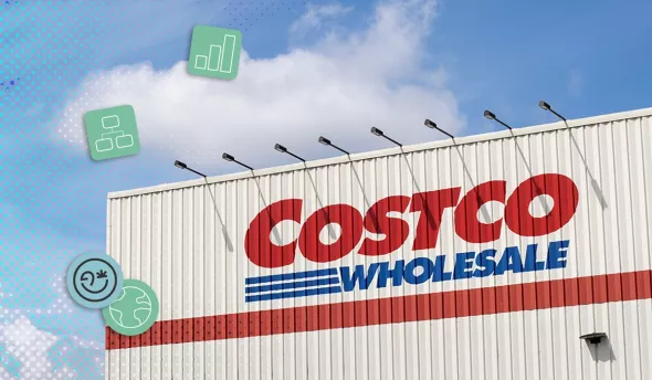 Façade d’un entrepôt Costco, symbole de son engagement en faveur de la diversité aux États-Unis. Tigard, Oregon, USA.
