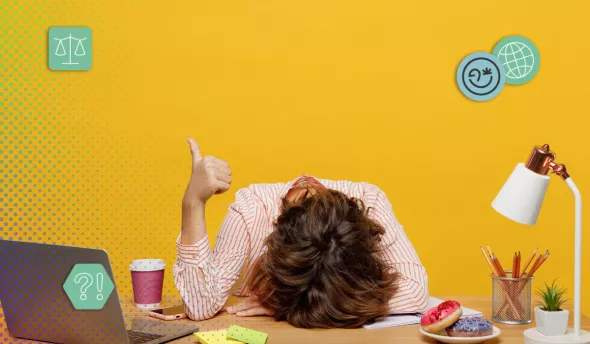 illustration de personnes stylisées exprimant émotions et états mentaux au travail