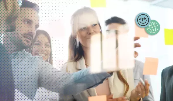 groupe de collaborateurs échangeant sur les innovations à apporter à l'entreprise