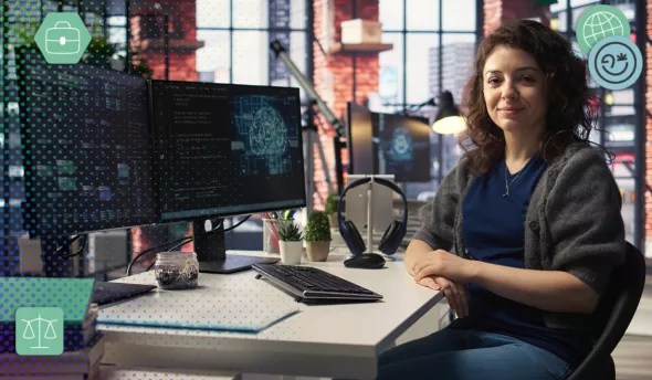 Jeune diplômée en informatique au début de sa carrière