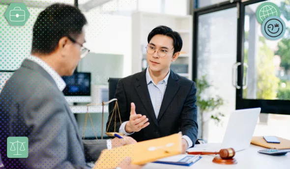 Professionnel legal ops reliant droit, technologies et équipes humaines