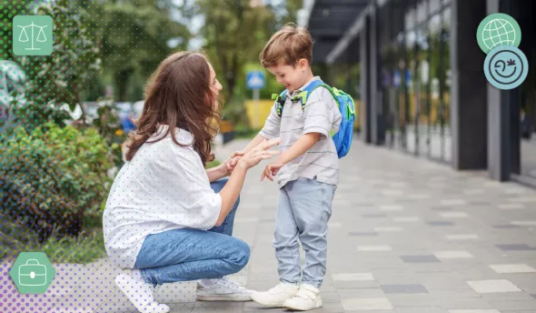 Parent jonglant entre travail et contraintes scolaires du quotidien