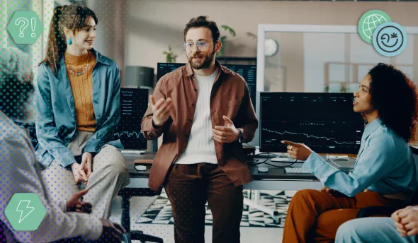 groupe de collegues echanges lors d une reunion informelle au bureau