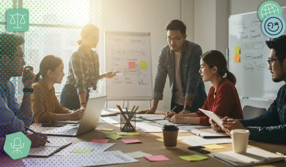 Groupe de travail dans un bureau