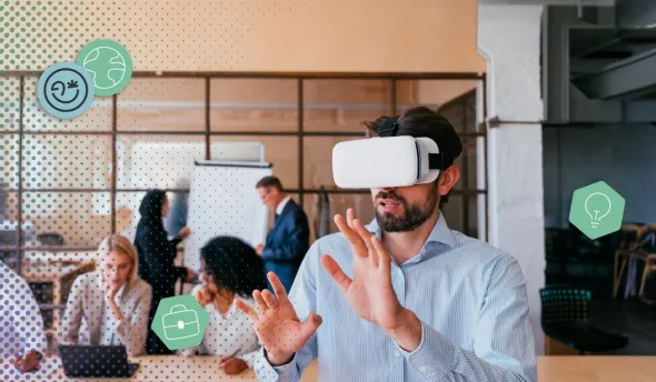 Une personne utilise un casque VR 