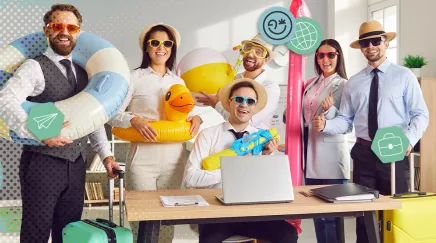 collaborateurs prêts à partir en vacances