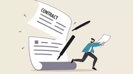 Responsable RH remettant à un salarié en fin de CDD son certificat de travail et son solde de tout compte.