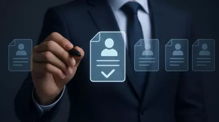 Chargée de recrutement consultant un ATS, affichant un vivier de candidats segmentés par compétences.