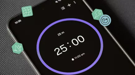 Minuteur de 25 minutes sur smartphone pour la méthode Pomodoro