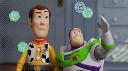 Figurines de Woody et Buzz illustrant la collaboration et la vulnérabilité créative chez Pixar
