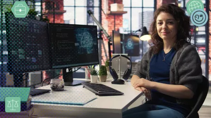 Jeune diplômée en informatique au début de sa carrière