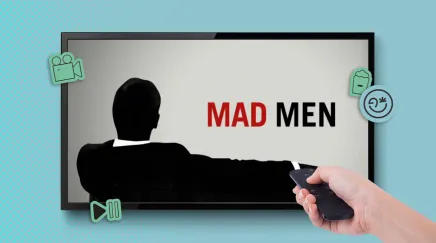 Affiche de la série Mad Men avec ombre homme de dos assis