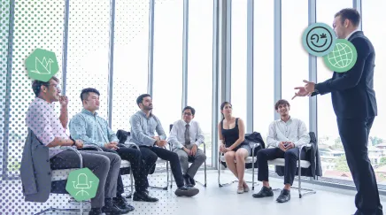 Manager en réunion